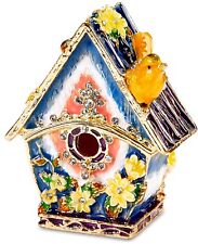 Kubla Craft Bejeweled Enameled Trinket Box: Birdhouse Box, Item # 3036 picture