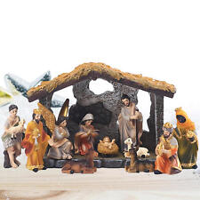 vintage nativity set with 12 figures ceramic CRECHE manger Christmas home deco picture