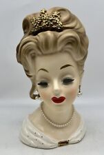 INARCO E 1068 Grace 10 1/2” 1963 Tiara Lady Head Vase w/ Earrings, Necklace picture