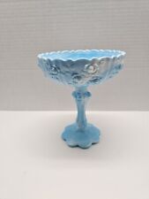 Fenton Glass Blue Marble Cabbage Rose 7.5