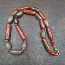 Amazing Antique gray Agate African Trade Red Agate Beads necklace picture