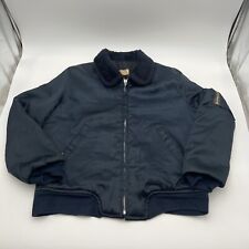 Vintage 60s Men's B-15 Navy Blue Bomber Quilted Flight Jacket Large Simco Zipper picture