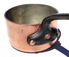 Vintage 4.9inch French Copper Saucepan Toque Chef France Tin Lining 2.5mm 2.2lbs picture