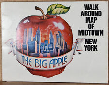 1970s Miniature Folded Map Walk Around Midtown New York City Big Apple picture