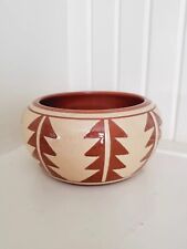 Vintage Pine Ridge Sioux Pottery Small Bowl Signed 1950s Trees Geometric picture