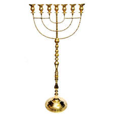 Huge Oil Menorah In Gold Plated temple candle holder 51.2″ / 30cm picture