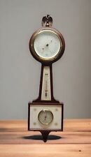 TAYLOR WEATHER STATION BANJO CLOCK STYLE GENUINE MAHOGANY EAGLE TOPPER 32in picture
