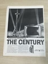 General Electric GE The Century TV Seattle World's Fair 1962 Vintage Print Ad picture