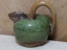 Country Cottage Small Apple Pitcher, Shimmering Green w. Brown Handle & Spout picture