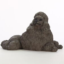 Poodle Figurine Hand Painted Statue Chocolate picture