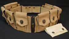 WWI U.S. Army M1910 Cartridge Belt LONG 5-1918 & M-1910 First Aid Pouch RIA 1918 picture