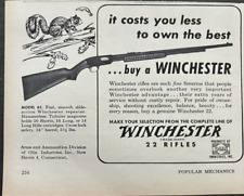 WINCHESTER .22 RIFLES MODEL 61 NEW HAVEN4, CONN. VINTAGE PRINT AD 1952. picture