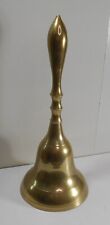 Antique 12-inch large hand bell, finely turned brass, smooth polished finish picture