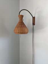 Vintage Mid Century Modern MCM Hanging Swing Arm Wall Lamp Teak Adjustable *READ picture