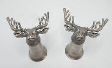 2 Jagermeister Stag Buck Head Pewter Stainless Shot Glass Shooters Barware picture