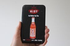1950s DRINK ORANGE KIST ANYTIME STAMPED PAINTED METAL SIGN CRUSH SODA POP BOTTLE picture