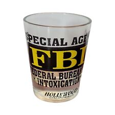 Vtg 90s Hollywood CA FBI Federal Bureau of Intoxication USA Shot Glass picture
