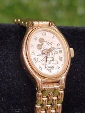 Vintage Lorus Mickey Mouse Disney Gold Tone Watch Parts Or Repair picture