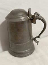 Antique Pewter Mug With Lid And Handle No Rust picture