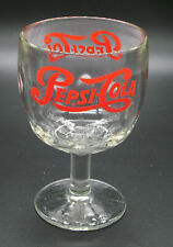 1970's Pepsi Cola Thumbprint Glass Goblet picture