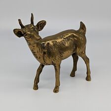 Brass Deer Stag Figurine Sculpture VTG picture