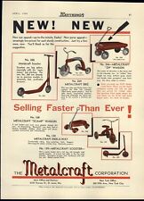 1935 PAPER AD Metalcraft Toy Scooter Tricycle Wagon AyWon Playville Grocery Set picture