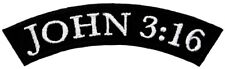 JOHN 3:16 ROCKER PATCH CHRISTIAN RELIGIOUS embroidered iron-on BIBLE VERSE JESUS picture