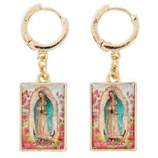 Our Lady Of Guadalupe Gold Toned Earrings 0.75 in Charm Pack of 6 Catholic Gift picture