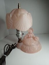 Vintage Pink Jeanette Depression Glass Powder Box Lamp Beautiful Works picture