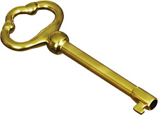 KY-2 Skeleton Key Reproduction Brass Plate Hollow Barrel Key for Cabinets, Drawe picture