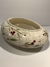 MCM California Pottery Oval Planter~Creme Speckled Olive Leaf~Maurice of Calif picture