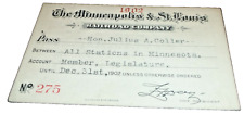 1902 MINNEAPOLIS & ST. LOUIS RAILROAD COMPANY EMPLOYEE PASS #275 M&St.L picture
