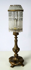 Art Nouveau Pairpoint Candle Lamp with Glass Beaded Shade - Early 1900's Antique picture