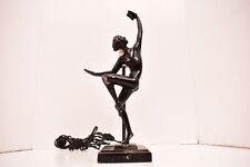 Vintage ART-DECO 1984 NUDE Lady Frankart Style Lamp  BY MANN Black picture