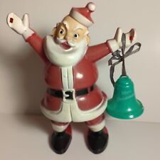 Vintage Santa Claus w/ Christmas Bell Plastic Candy Decoration Rosbro or Rosen ? picture