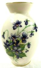 Burton & Burton FIB Porcelain Vase Painted with Violets Gold Trim  5.75