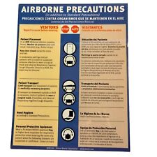 Airborne Precautions Laminated Sign English Spanish Tranmission Prevention picture