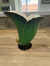 Carlton Ware Vert Royale Vase-England-Green-Gold Trim-6