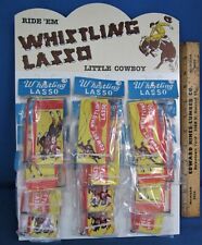 12 Whistling Lassos & Store Display ~ Counter Top ~ 1950's Western Easel Display picture