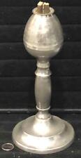 Rare Tall Antique American Pewter Whale Oil Lamp, Marked 