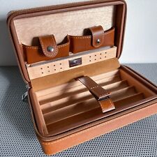 Cohiba Leather Cigar Travel Case Holder Brown Cedar Lined Humidor picture
