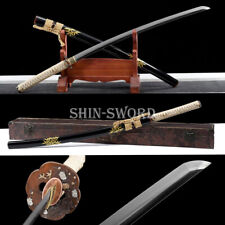 Kobuse Clay Tempered Folded 1095 Steel Japanese Katana Sword Real Suguha Hamon picture
