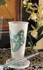 NEW Starbucks Mermaid Siren Reusable Cold Cup Venti 24oz w/green straw and lid picture