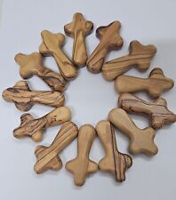 Hand Carved Beautiful Comfort Cross Made From Natural Olive Wood 2.5 Inch(10pcs) picture