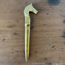 Heavy Solid Brass Horse Head Letter Opener/Envelope Knife/Desk Tool Accessory picture
