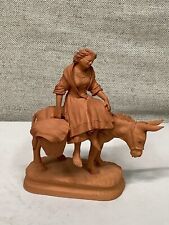 Italian Terracotta Signed Sno Grasso Mother On Donkey 🌟 Signed picture