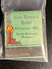 MATCHBOOK - NEW HOWARD HOTEL - SEASONS GREETINGS - BALTIMORE, MD - UNSTRUCK picture