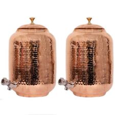 2XCopper Water Storage Dispenser Pot Matka Tank And Enjoy The Health Benefits 4L picture