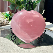 915g Natural pink rose Quartz Peach heart hand Carved Crystal Reiki Healing 1th picture