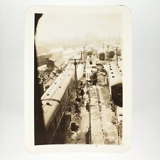 Central City Railroad Trains Photo 1930s Colorado Railway Yard Snapshot A4346 picture